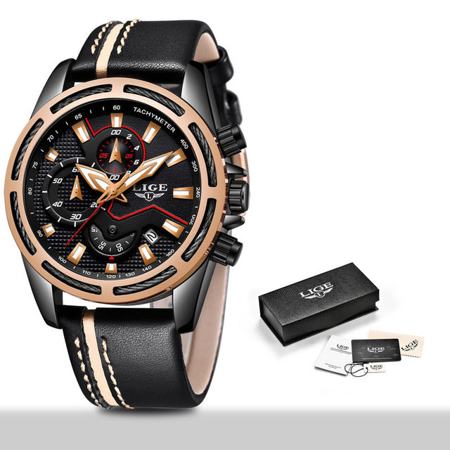 LIGE Mens Watches Top Military