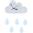 Nordic Wood Cloud Raindrop Wall Clock