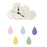 Nordic Wood Cloud Raindrop Wall Clock